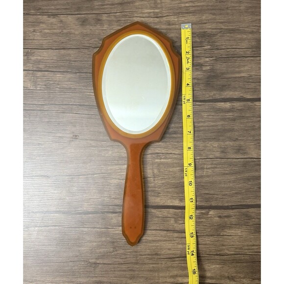 Vintage Art Deco Celluloid Vanity Set | 1940’s| Faux Marble Peach Design - Picture 7 of 10